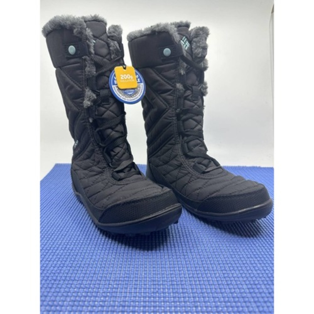 Columbia Minx Mid III Winter Boot Women SZ.4 Black New Waterproof Insulated 200g